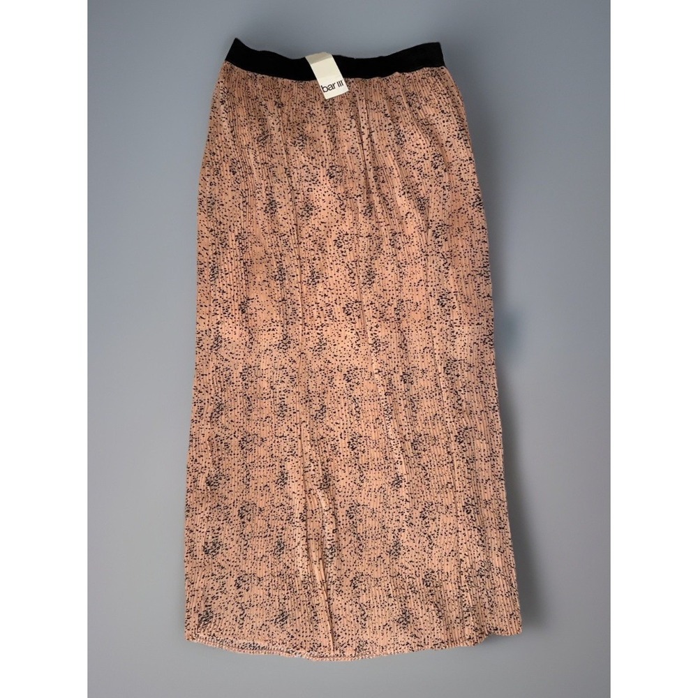 NWT BAR III Salmon Dot Print Pleated Skirt Womens Size‎ Small